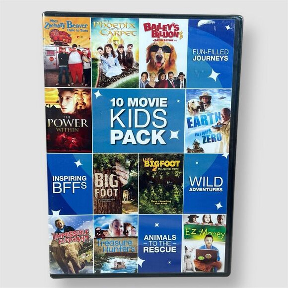 10 Movie Kids Pack (DVD, 2011, 3 Disc Set) Animals Adventure Big Foot EZ Money - Picture 1 of 7